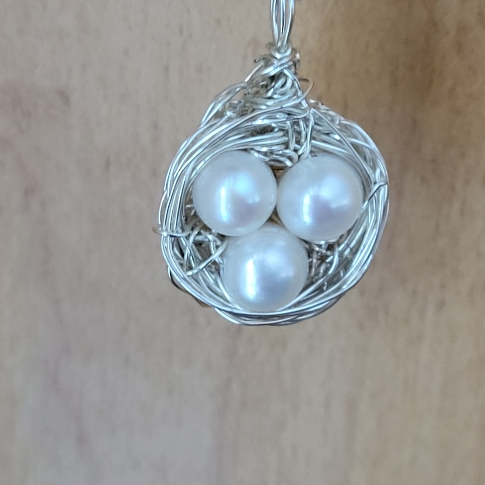 Pearls In The Nest Sterling Silver Necklace View 2